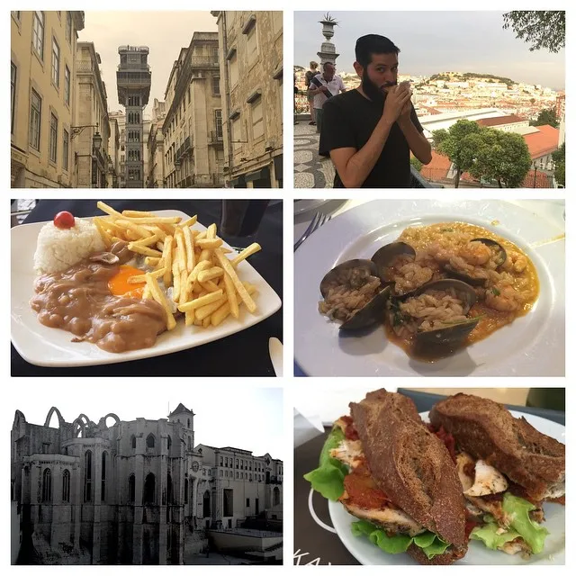 A collage of nine photographs depicting diverse subjects like architecture, street life, people, and food, using varied lighting and tones.