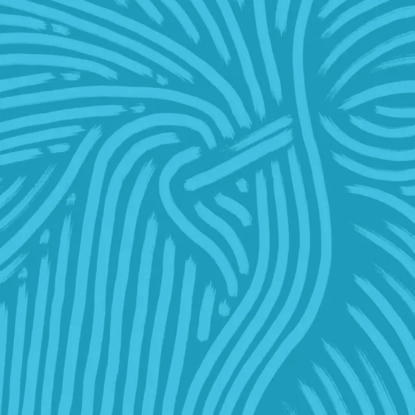 Flowing abstract lines in shades of cyan blue curve and intersect across a solid teal background, forming a dynamic, textured pattern.