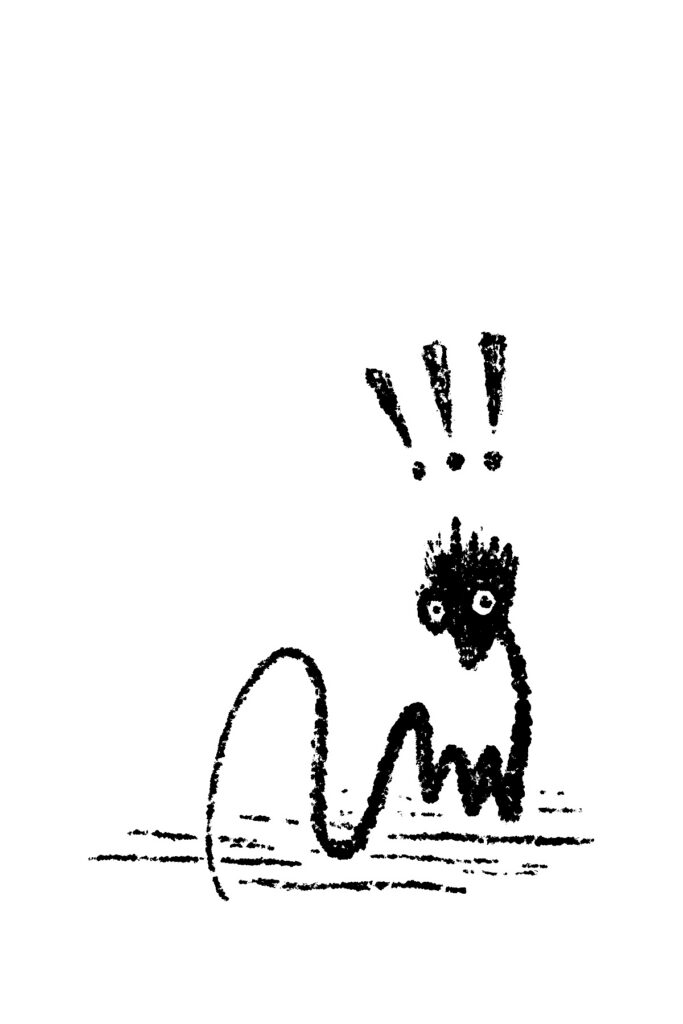 A worm that is very confused and alarmed. Be not afraid worm.