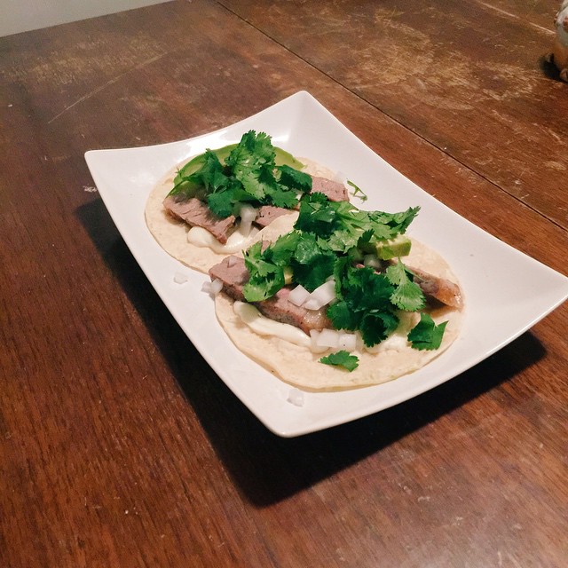 Made some steak tacos.