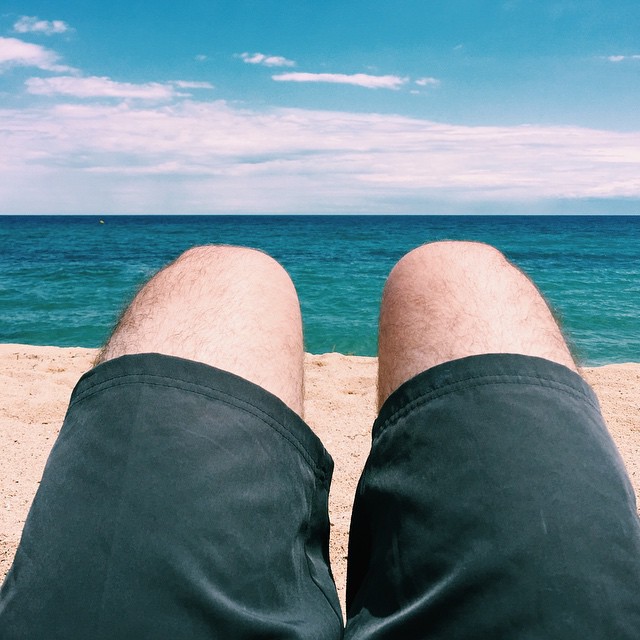 Hairy hot dog legs.