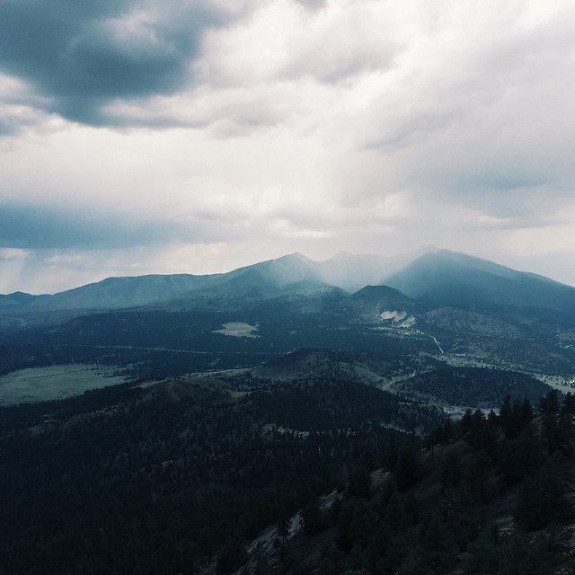 San Francisco peaks being rained on.
