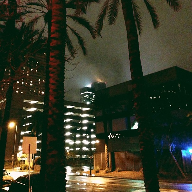 Low clouds.