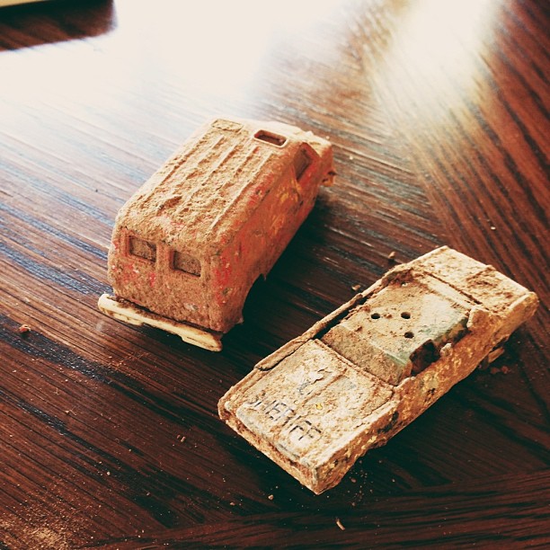 My bros and I used to set our cars on fire and bury them. These were found re…