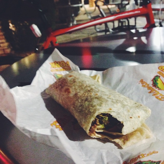 Biking for burritos.