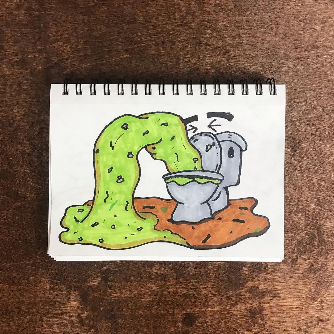A sick toilet, some neck pain, and poorly drawn snakes from another wonderful…