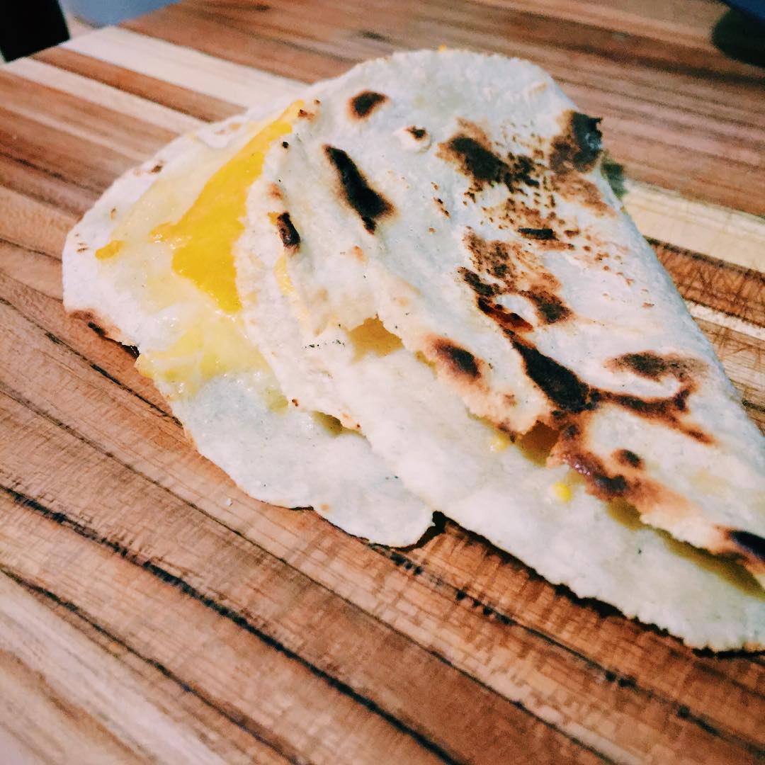 Made corn tortillas tonight. Could of made tacos but quesadillas sounded pret…