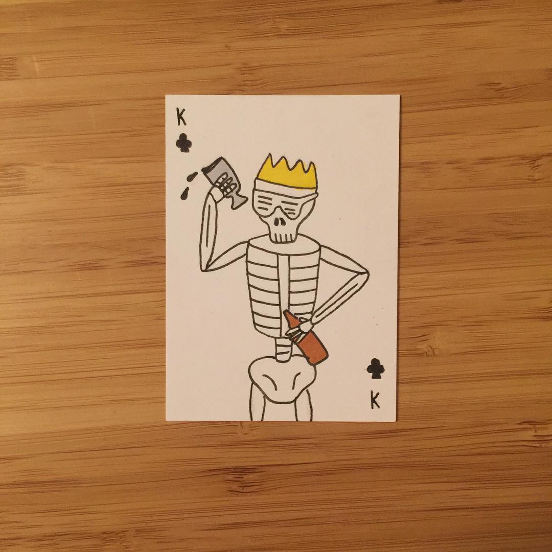 87. The King of Clubs. “What’s the point of a glass of wine if you can’t have…