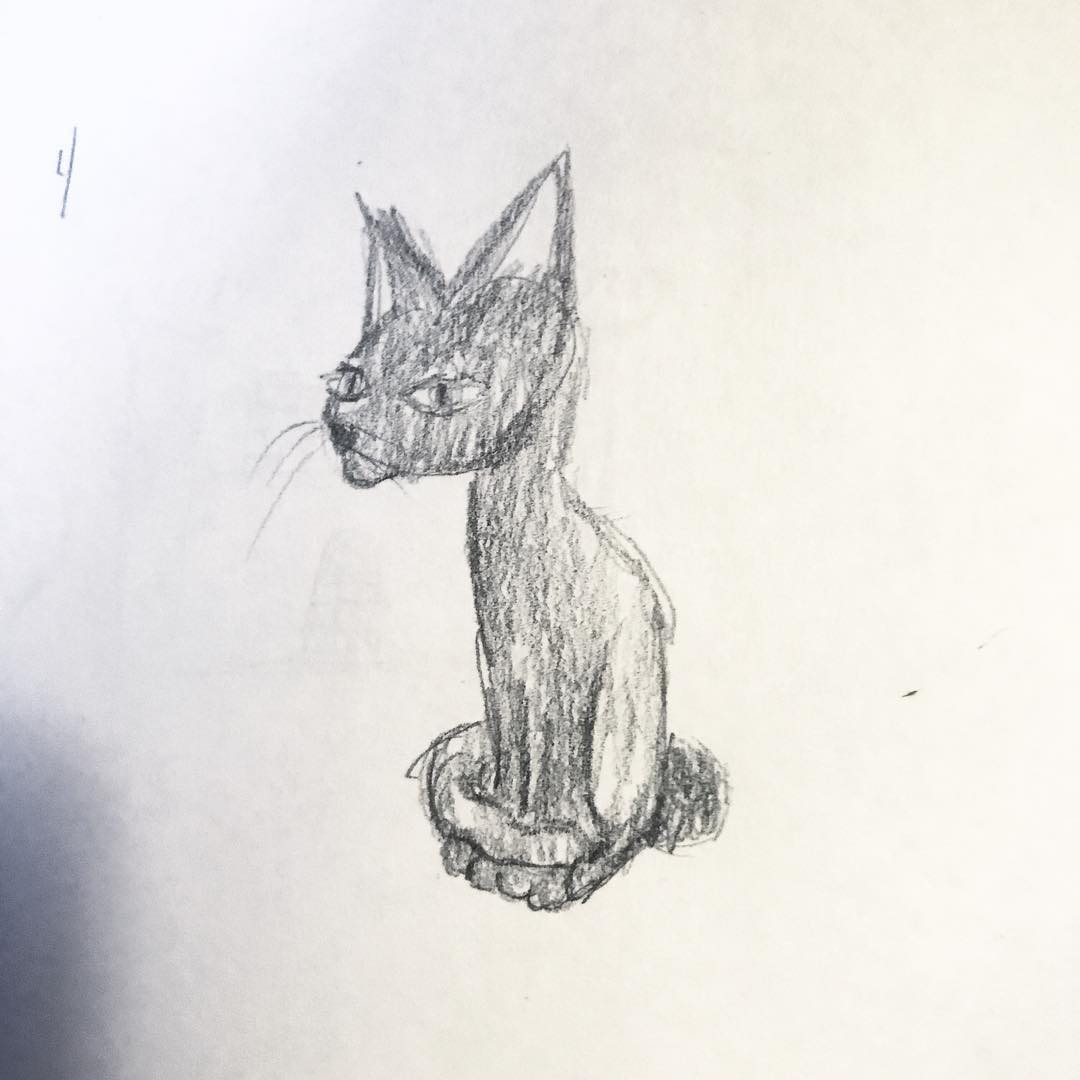 My drawing for tonight isn’t happening. So here is this cat sketch.