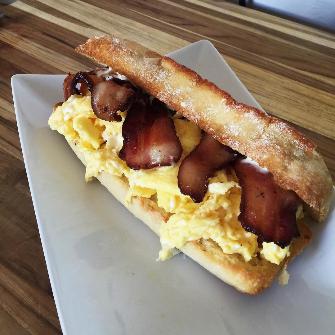 Afternoon breakfast sandwich.