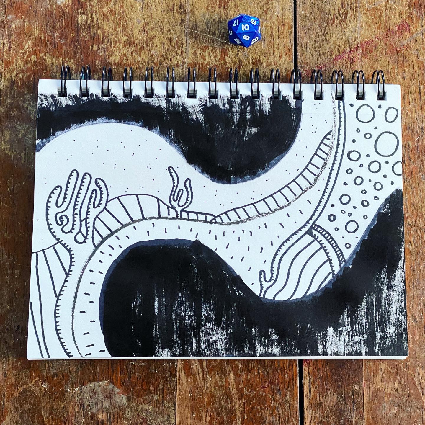 Rolled a 10. I thought about the first page of a sketchbook and how it should…