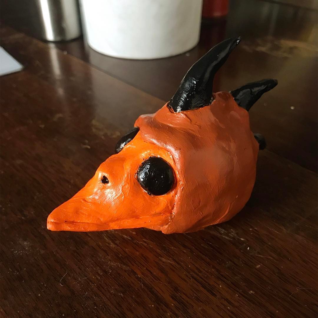 Painted a little head sculpture last night.