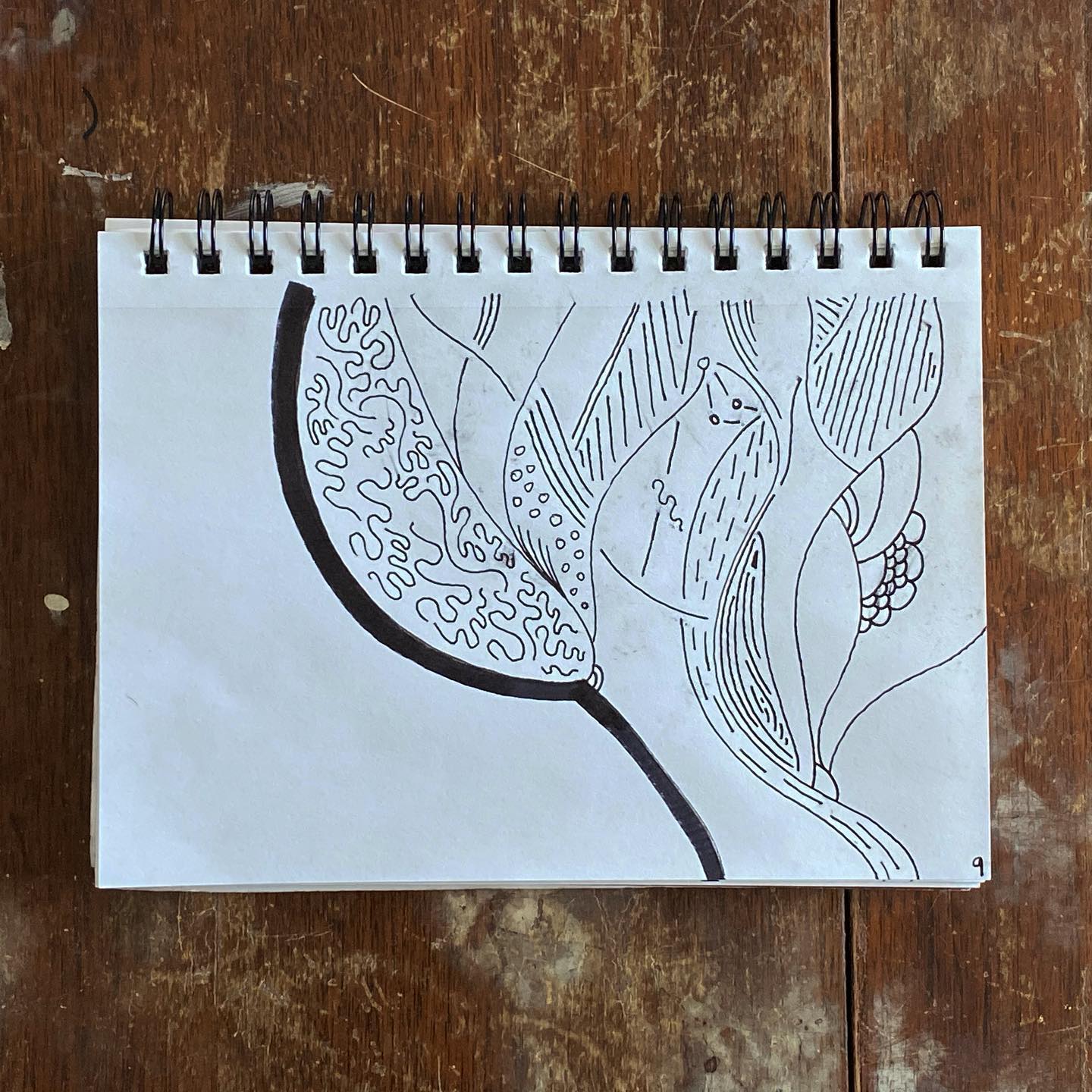 Rolled a nine. Drew for nine minutes. Smudged a lot. It’s warm today.