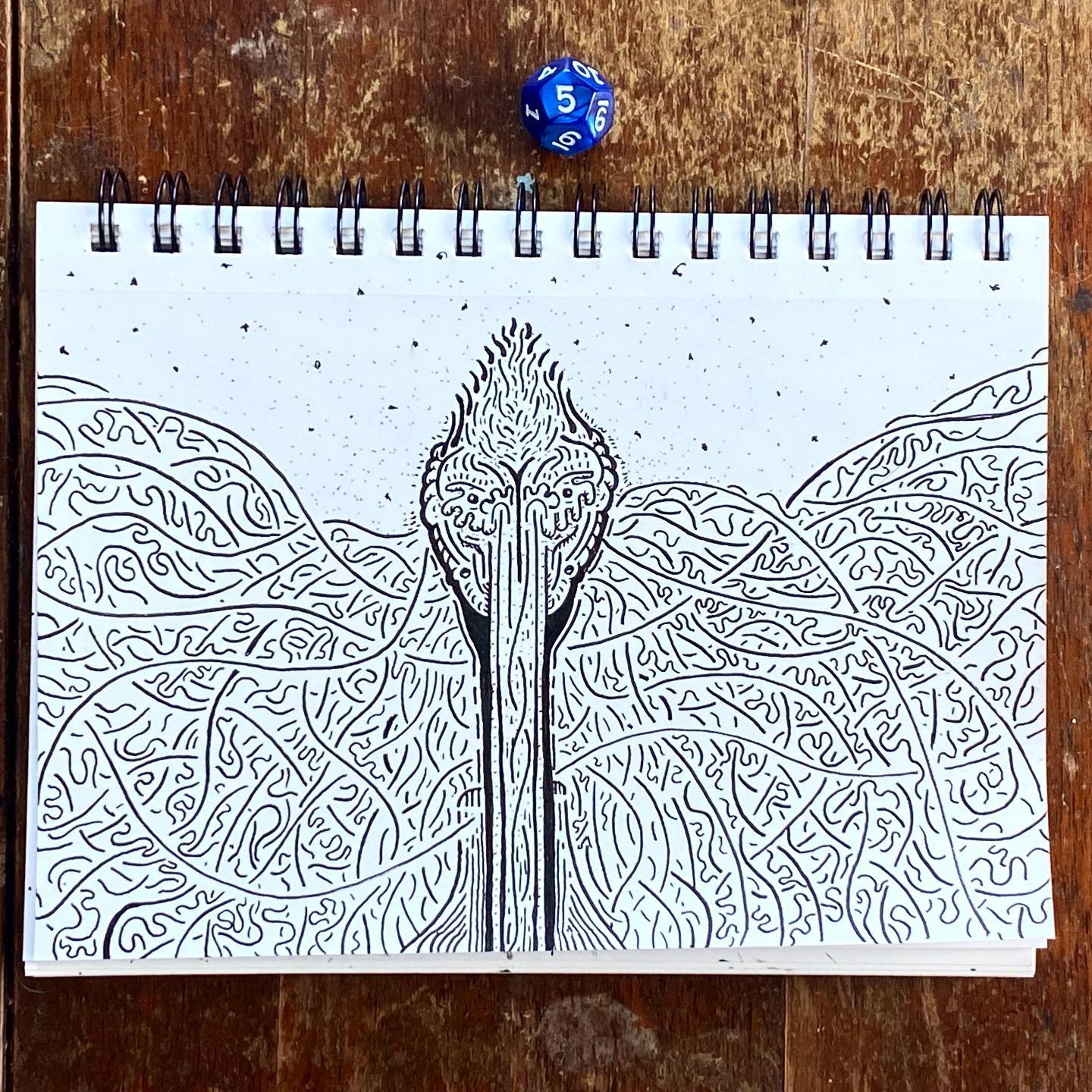 Yesterday I rolled a 5 and ended up drawing for an hour. I thought about this…