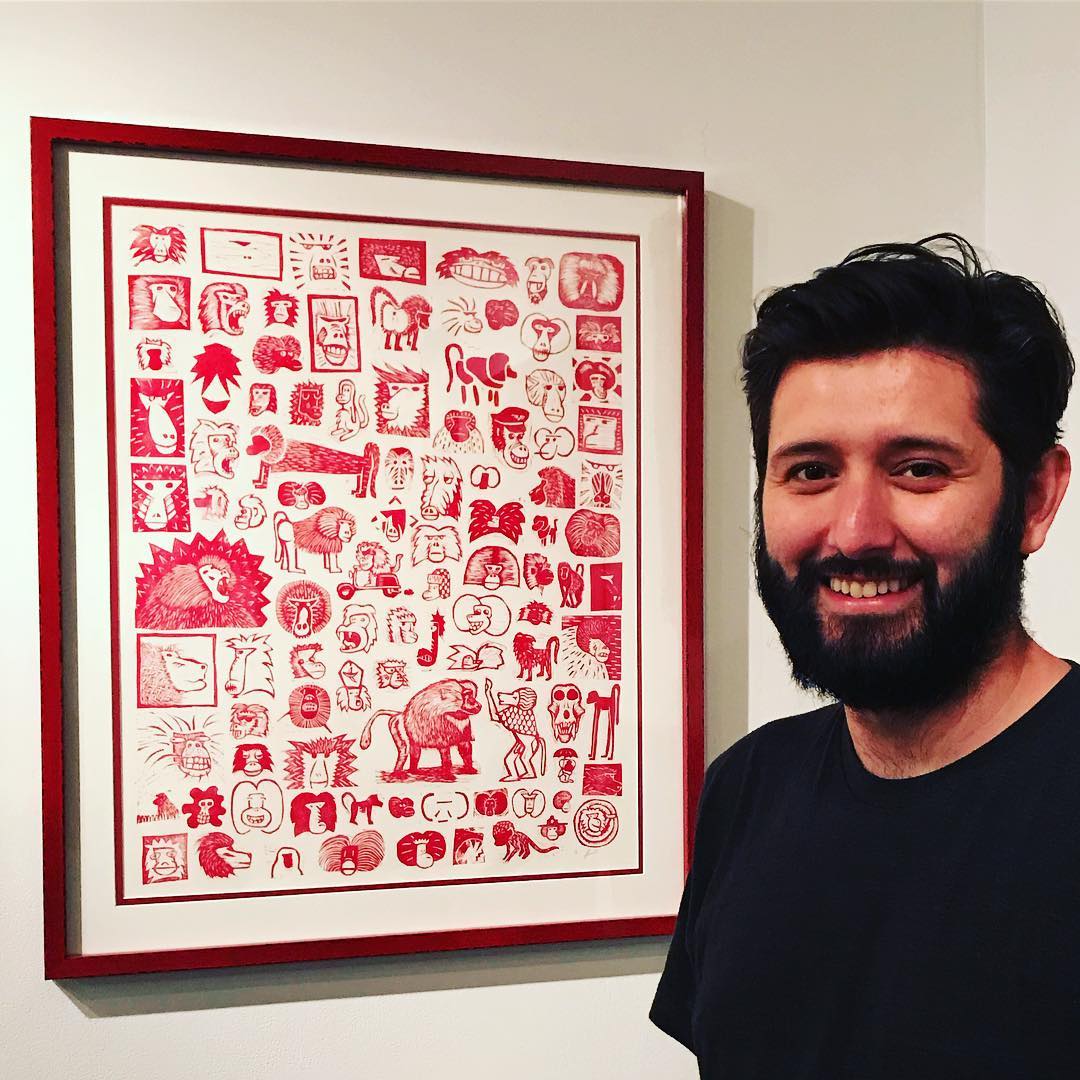 Someone bought my 99 Red Baboons this weekend! Here’s me smiling in front of it.