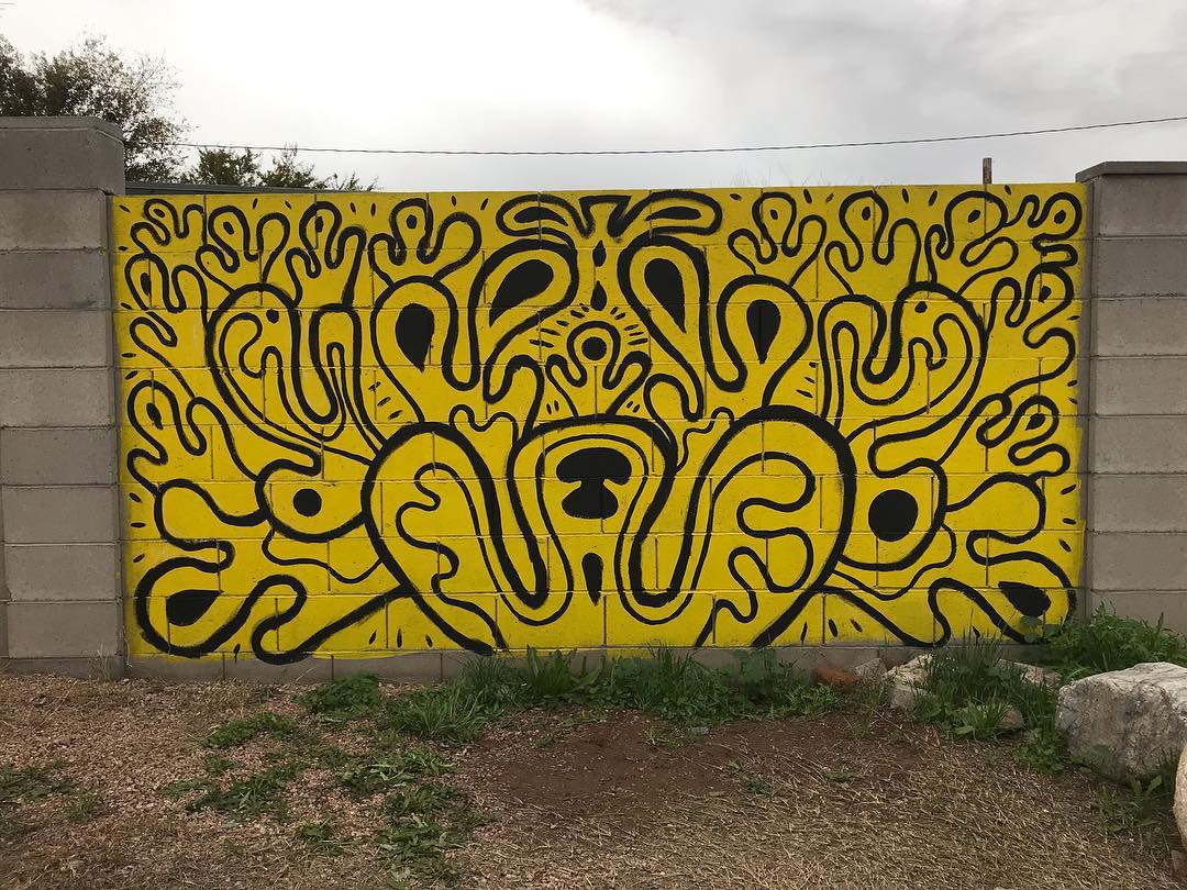New mural. Kind of wish I did this with spray paint but this was fun.