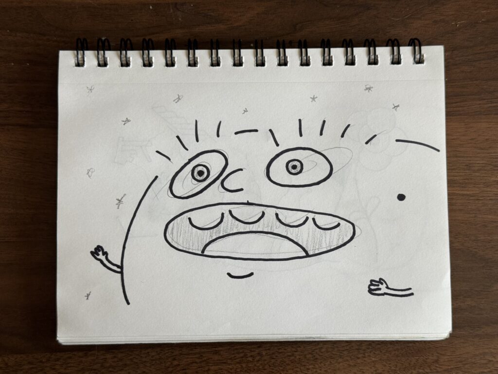 an excited fella with stars in the background